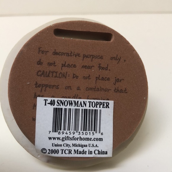 Snowman holding snowflakes Candle Topper - Picture 5 of 8